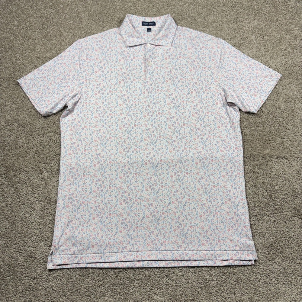 Peter Millar Crown Crafted Mens Large Polo Shirt Swing Jazz Music Elvis Presley